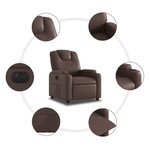 vidaXL Fauteuil inclinable électrique Marron Similicuir