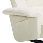 vidaXL Fauteuil inclinable avec repose-pied Crème Similicuir