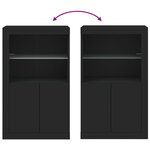 vidaXL Armoire latérale avec lumières LED noir bois d'ingénierie