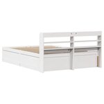 vidaXL Cadre de lit avec tête de lit blanc 160x200 cm bois pin massif