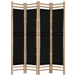 vidaXL Cloison de séparation pliante 4 panneaux 160 cm Bambou et toile
