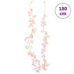 vidaXL Guirlandes de fleurs de Noël 6 Pièces rose clair 180 cm
