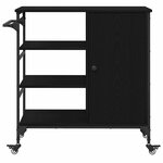 vidaXL Chariot de cuisine Chêne noir 87 5x38 5x84 5 cm Bois d'ingénierie