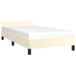 vidaXL Cadre de lit avec tête de lit sans matelas crème 80x200 cm