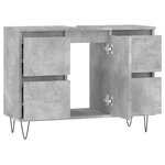 vidaXL Armoire salle de bain gris béton 80x33x60cm bois d'ingénierie