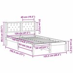vidaXL Cadre de lit Gris clair 120 x 190 cm Pin massif