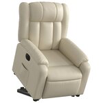 vidaXL Fauteuil inclinable électrique crème similicuir