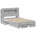 vidaXL Cadre de lit avec rangement Sonoma gris 120 x 190 cm