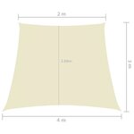 vidaXL Voile de parasol Tissu Oxford trapèze 2/4x3 m Crème