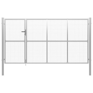 Vidaxl portillon acier 350 x 175 cm argenté