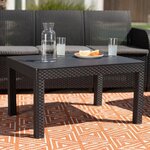 ALLIBERT by KETER - Salon de jardin SanRemo 5 places et table basse - imitation rotin tressé - gris graphite