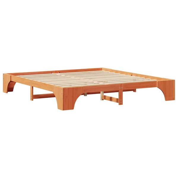 vidaXL Cadre de lit Marron cire 180 x 200 cm Bois massif en pin