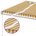 vidaXL Auvent manuel rétractable avec LED 300x250 cm Jaune et blanc