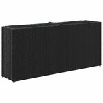 vidaXL Jardinière avec 2 pots noir 90x20x40 cm résine tressée