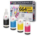 Pack compatible avec EPSON 664 ECOTANK  4 bouteilles d'encre