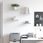 vidaXL Étagères murales 4 Pièces Chêne et blanc 23x23 5x3 8 cm MDF