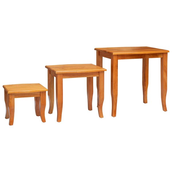 vidaXL Tables d'appoint emboîtables 3 pièces Naturel 60 x 45 x 60 5 cm