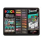 Marqueurs posca "doodle art" couleurs et pointes assorties - mallette de 20
