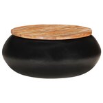 vidaXL Table basse Noir 68x68x30 cm Bois de récupération solide