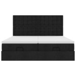 VidaXL Cadre de lit ottoman avec matelas noir 180x200cm tissu