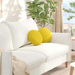 vidaXL Coussins de siège 2 Pièces Jaune clair Ø30 x 13 cm tissu