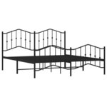 vidaXL Cadre de lit métal avec tête de lit/pied de lit noir 183x213 cm