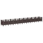 vidaXL Jardinière avec piquets marron 363 5x43 5x43 5 cm PP