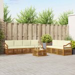 vidaXL Ensembles de canapés avec coussin 8 Pièces Naturel et Crème