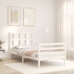 vidaXL Cadre de lit sans matelas blanc 100x200 cm bois massif
