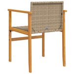 vidaXL Chaises de jardin coussins lot de 2 beige résine tressée bois