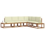 vidaXL Ensemble de canapés d'extérieur 6 Pièce Naturel et Crème