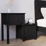 vidaXL Table de chevet Noir 79 5x38x65 5 cm Bois de pin massif
