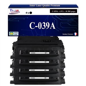 T3AZUR - 4x Toners compatibles avec Canon 039 (0287C001) pour Canon LBP351x LBP352x Noir - 10 500p