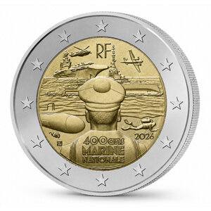 2 euros commémorative France 2026 - Marine Nationale.
