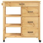 vidaXL Chariot de cuisine MONZA 84x40x88 5 cm bois massif de pin