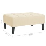 vidaXL Repose-pied Crème 78x56x32 cm Velours