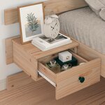 vidaXL Cadre de lit avec tiroir Marron 75 x 190 cm Bois massif en pin