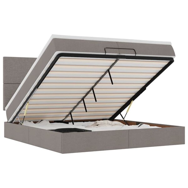 VidaXL Cadre de lit ottoman avec matelas taupe 200x200cm tissu