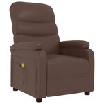 vidaXL Fauteuil de massage Marron Similicuir