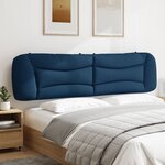 vidaXL Coussin de tête de lit Hvar bleu 200 cm tissu