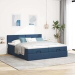 VidaXL Cadre de lit ottoman avec matelas bleu 160x200 cm tissu