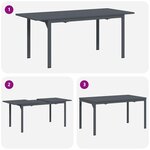 vidaXL Ensemble de salle à manger pour jardin 7 Pièces Gris Poly rotin