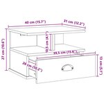 vidaXL Cabinet de chevet HILL Blanc 40 x 31 x 27 cm Pin massif