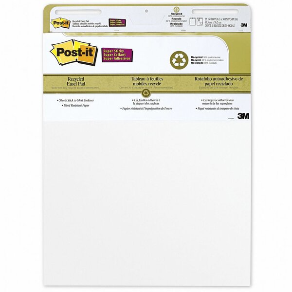 Bloc pour chevalet de conférence Super Sticky, 559RP, 63 x 73,2 cm, 30 feuilles, blanc (paquet 2 blocs)