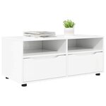 vidaXL Meuble TV Blanc brillant 100 x 48 x 43 cm Bois d'ingénierie