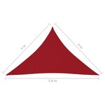 vidaXL Voile de parasol Tissu Oxford triangulaire 4x4x5 8 m Rouge