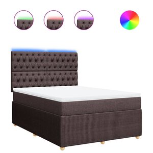 vidaXL Sommier à lattes de lit avec matelas Marron foncé 140x190 cm