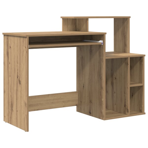 vidaXL Bureau avec rangement Chêne artisanal 120 5 x 44 x 88 5 cm Bois d'ingénierie