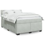 vidaXL Sommier à lattes de lit et matelas Gris clair 140x200cm Velours