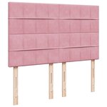 vidaXL Sommier à lattes de lit avec matelas Rose 140x200 cm Velours